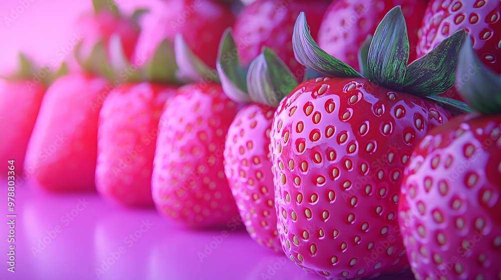 Poster cleaned strawberries background : generative ai
