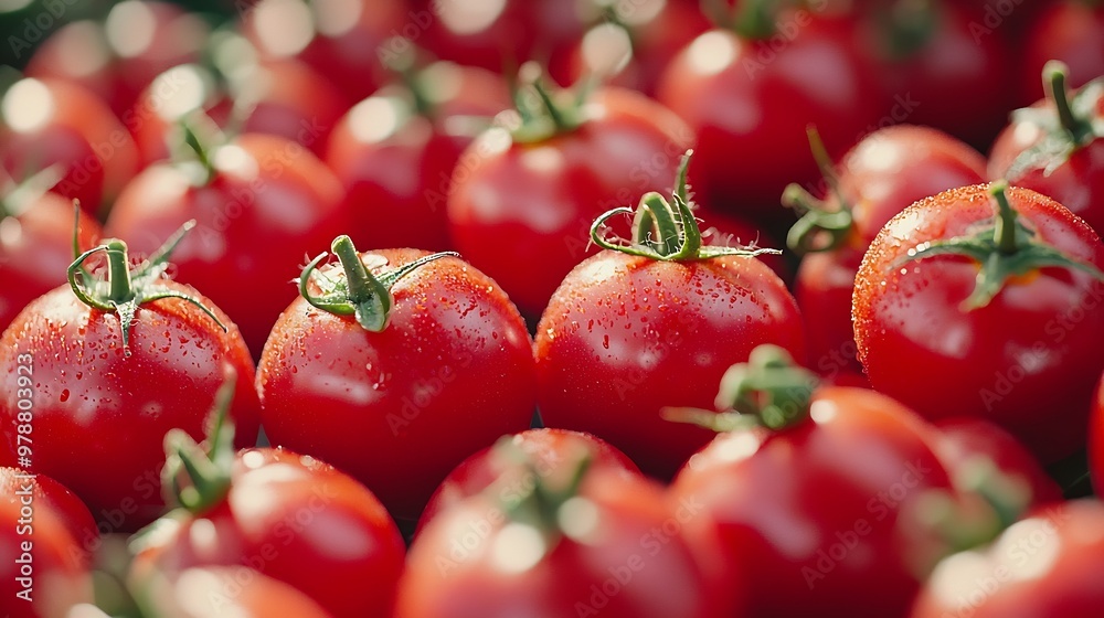 Poster red tomatoes background : generative ai
