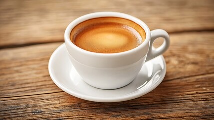 Cup of Coffee on Wooden Table : Generative AI