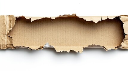 Piece of Cardboard Isolated White Background : Generative AI