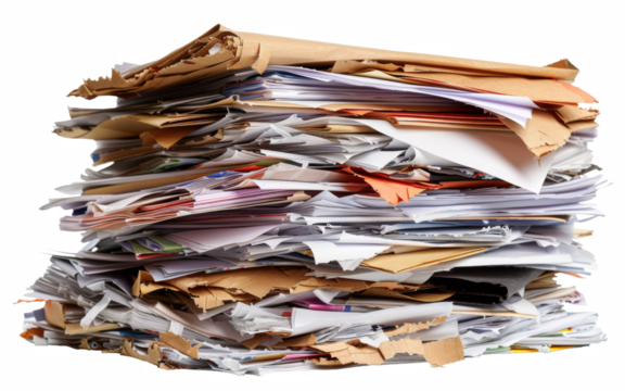 A pile of crumpled papers on top of each other