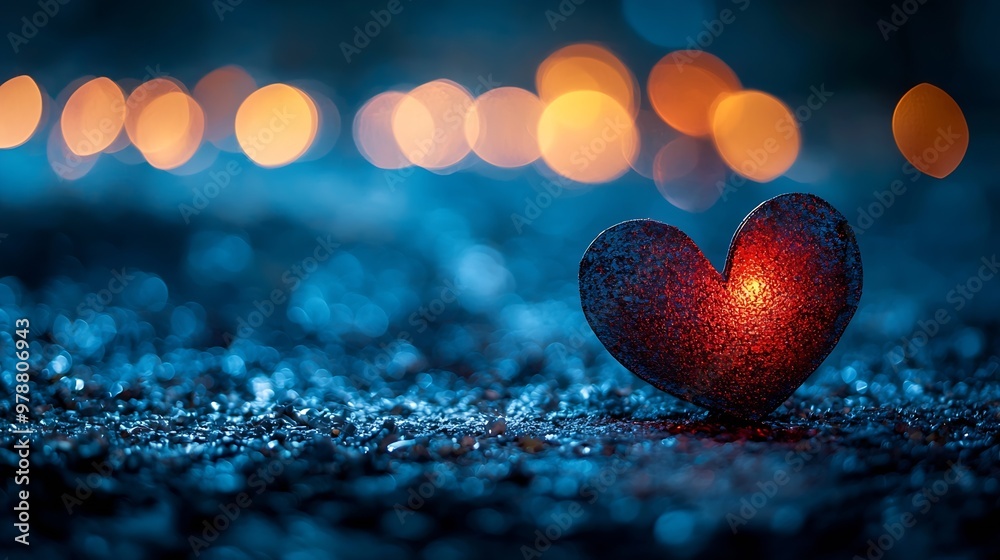 Aufkleber Heart Shaped Bokeh Valentines Day Background : Generative AI