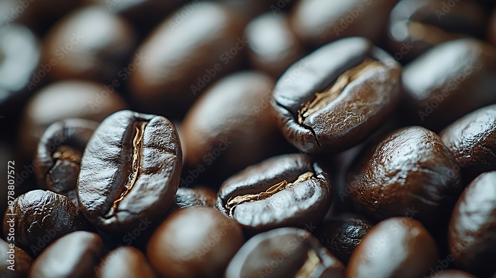 Poster coffee beans background : generative ai