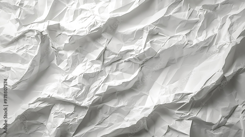 Poster white crumpled paper texture : generative ai