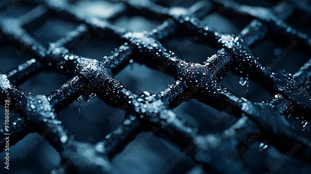 Aufkleber grunge netted metal texture pattern : generative ai