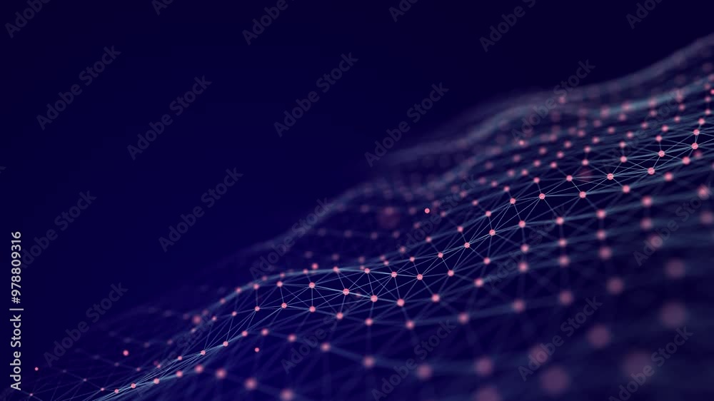 Poster abstract blue futuristic background. technological wave of information data flow. 3d rendering. seam