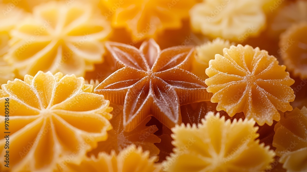 Poster star shaped pasta texture background : generative ai