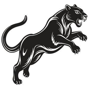 Black phanter logo design stock vector. Phanter logo vector