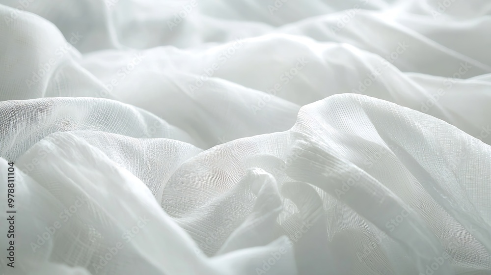Poster white fabric closeup texture : generative ai