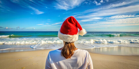 Santa hat on the beach