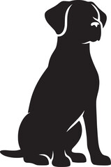 Dog Silhouette isolated on a white background Minimalist dog vector shape