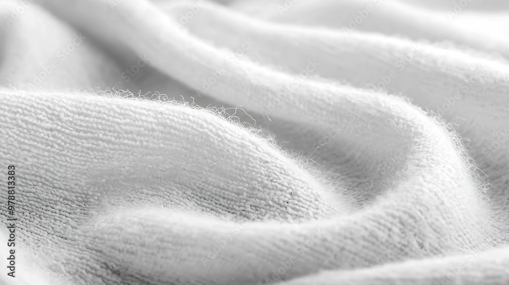 Poster white soft woolen fabric texture : generative ai
