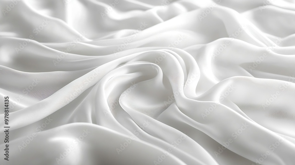 Poster White Fabric Seamless Vector Pattern : Generative AI