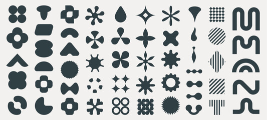 Contemporary geometric figures. Abstract minimalist shapes and lines, modern minimalist geometric perspective elements. Vector set.eps