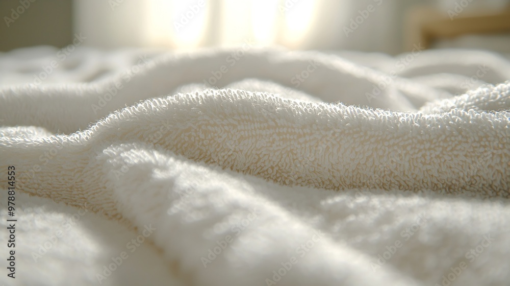 Aufkleber white towel background texture : generative ai