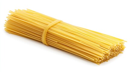 Uncooked Spaghetti isolated on white background : Generative AI