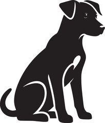Dog Silhouette isolated on a white background Minimalist dog vector shape
