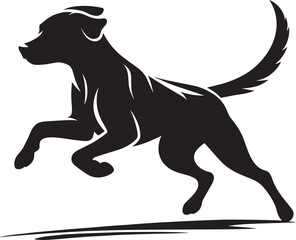 Dog Silhouette isolated on a white background Minimalist dog vector shape