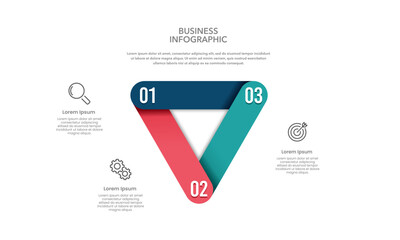 Infographic triangle for business process. Business presentation, Workflow and Strategy. Vector illustration.