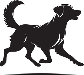 Dog Silhouette isolated on a white background Minimalist dog vector shape