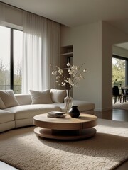 Modern Living Room with Sectional Sofa and Coffee Table