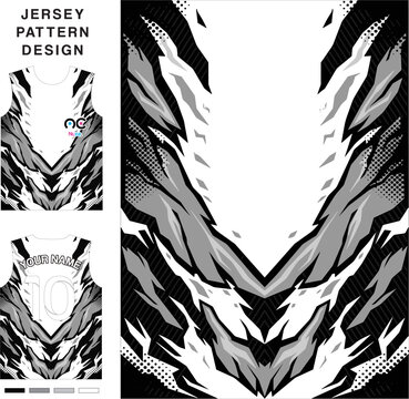 Abstract feather concept vector jersey pattern template for printing or sublimation sports uniforms football volleyball basketball e-sports cycling and fishing Free Vector.
