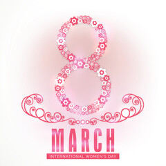 Greeting card design for International Women's Day celebration.