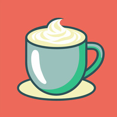 mug of hot coffee. A mug with a hot drink.