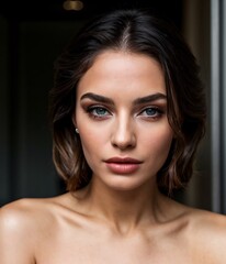 Naklejka premium woman, beauty, face, hair, model