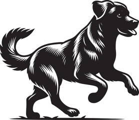 Dog Silhouette isolated on a white background Minimalist dog vector shape