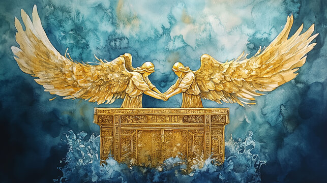 watercolor illustration of Ark Of The Covenant