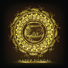 Greeting card for Happy Pongal celebration.