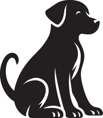 Dog Silhouette isolated on a white background Minimalist dog vector shape