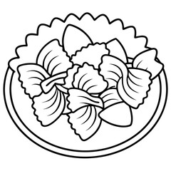 farfalle outline coloring book page line art drawing