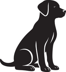 Dog Silhouette isolated on a white background Minimalist dog vector shape