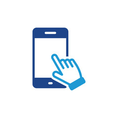 hand Touch screen smartphone icon vector	