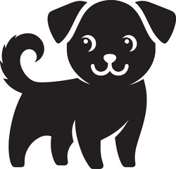 Dog Silhouette isolated on a white background Minimalist dog vector shape