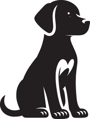 Dog Silhouette isolated on a white background Minimalist dog vector shape