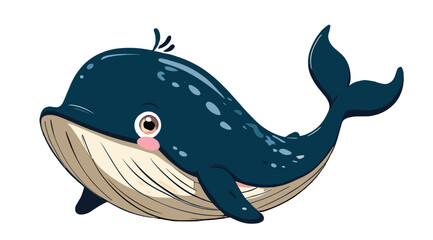 Vector illustration image of a big whale