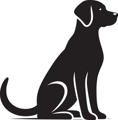 Dog Silhouette isolated on a white background Minimalist dog vector shape