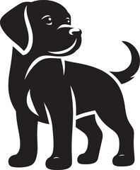 Dog Silhouette isolated on a white background Minimalist dog vector shape