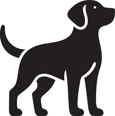 Dog Silhouette isolated on a white background Minimalist dog vector shape