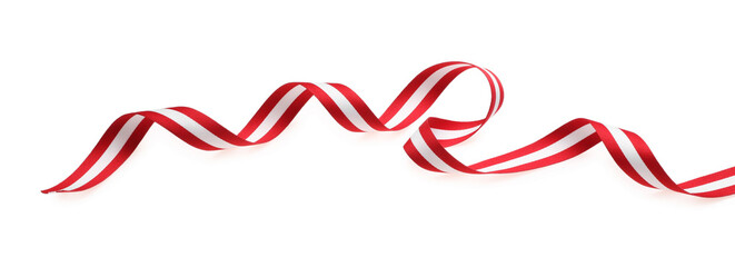 Ribbon in colors of Austrian flag isolated on white