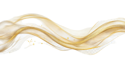 Golden waves with a flowing pattern and hints of fish and seafood create a vibrant and dynamic abstract design