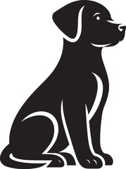 Dog Silhouette isolated on a white background Minimalist dog vector shape