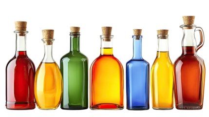 A single green bottle of wine on a blank background