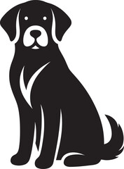 Dog Silhouette isolated on a white background Minimalist dog vector shape