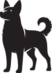 Dog Silhouette isolated on a white background Minimalist dog vector shape