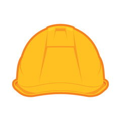 Fototapeta premium Yellow helmet isolated on white. Personal protective equipment and safety gear to protect head from hit by falling material.