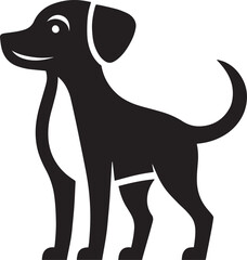 Dog Silhouette isolated on a white background Minimalist dog vector shape